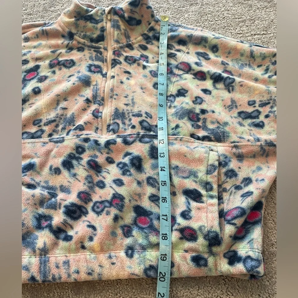 Nike Polar Fleece Half - Zip Pullover in Blue and Pink, Mock Neck, Cropped, XS